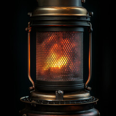 Close-Up of a Kerosene Heater: Frontal View Detailing