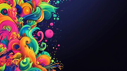 Vibrant Swirling Abstract Colorful Paint Design