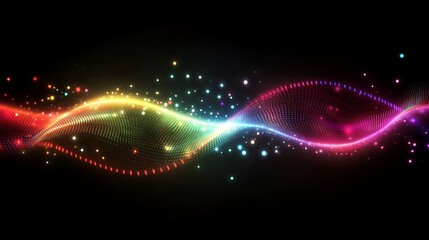 Abstract Colorful Wave Particle Light Flow Design