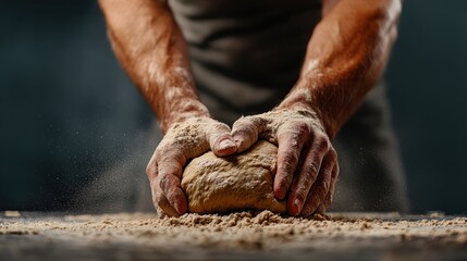 Crafting the perfect dough with skilled hands for artisanal baking