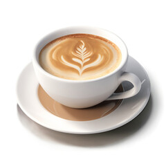 glass of cappuccino: A glass of cappuccino, with rich espresso, velvety milk foam, and a dusting of cocoa, offering a smooth, indulgent experience.