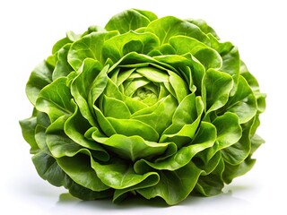 Obraz premium Fresh Lettuce Isolated - High Resolution AI Photo