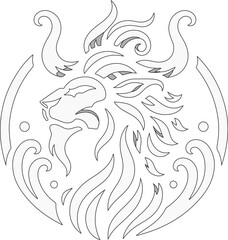 vintage classic mythological animal symbol logo icon silhouette sketch with traditional ethnic