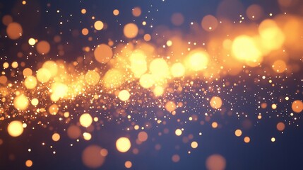 Fototapeta premium Sparkling golden bokeh lights on dark background.