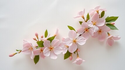Light Pink Floral Background - Beige Texture - AI Photo