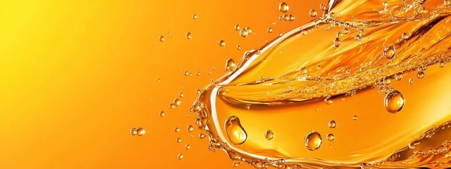 Sunlit yellow canvas sprinkled with liquid drops.