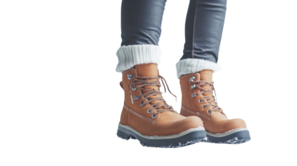 Women’s winter boots transparent background