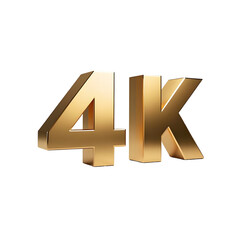 3d colorful glass ''4k'' text