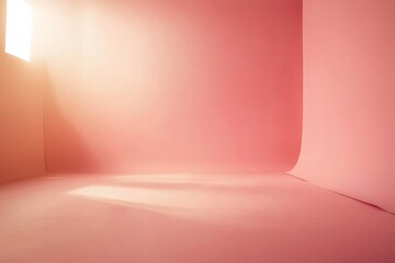Obraz premium Soft pink beige gradient background, soft edges texture, presentation backdrop, minimalistic layout, Generative AI
