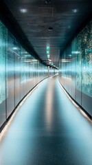 Futuristic Corridor  Illuminated Walls  High Tech Facility  Modern Architecture