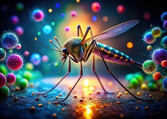 Mosquito Lab Virus Research - AI Art