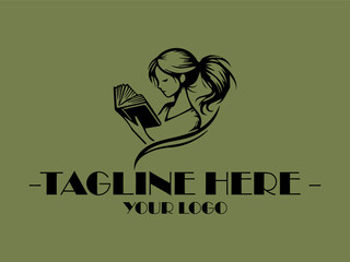 Suitable for book cover designs, educational content, Girl reading book and website banners. Captures focus, curiosity, and natural beauty with dynamic movement and background illustration vector