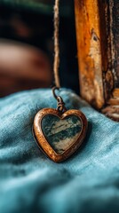 Antique Heart Locket  Vintage Charm  Romantic Jewelry  Sentimental Keepsake  Aged Metal  S