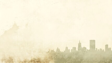 Obraz premium A city skyline is shown in a sepia tone