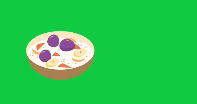 Ginataang bilo bilo is a Popular Filipino Dessert, Made with Glutinous Rice Balls, Bananas, sweet Potatoes