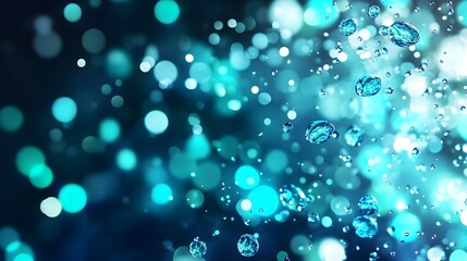 teal water drops bokeh background - abstract backgrounds