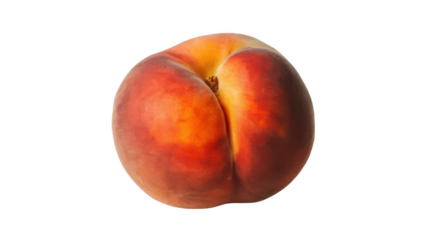 ripe peach with slight bend, showcasing its vibrant colors and smooth texture, evokes sense of freshness and natural sweetness