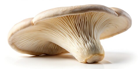 King Oyster Mushroom Isolated on White, Culinary Fungi, Vegan Food Ingredient