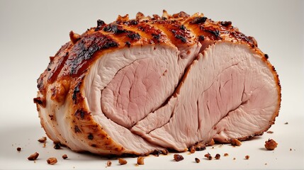 Fototapeta premium Slice of smoked meat. 
