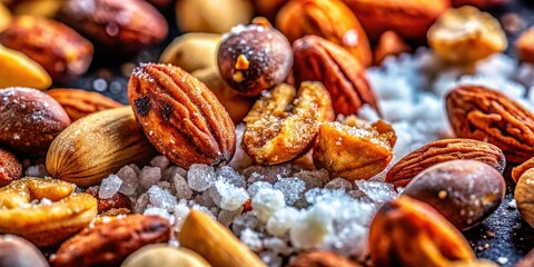 Obraz premium Macro Photography of Salted Nuts - Close-up Detail of Crunchy Texture
