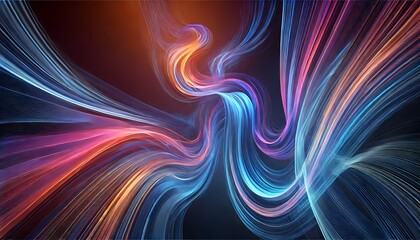 Obraz premium Flowing ribbons of light in gradient colors, creating an endless sense of motion