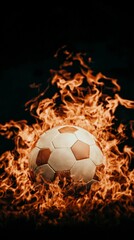 Fototapeta premium Fiery Soccer Ball Burning Football Intense Sports Image