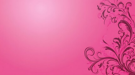 Pink Background with Dark Floral Design