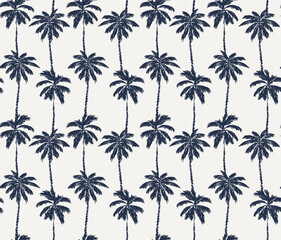SEAMLESS HAND DRAWN DOODLE PALM TREE TROPICAL FLORAL PATTERN SWATCH