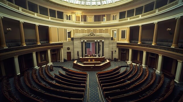 Majestic Interior of a Government Building in the USA