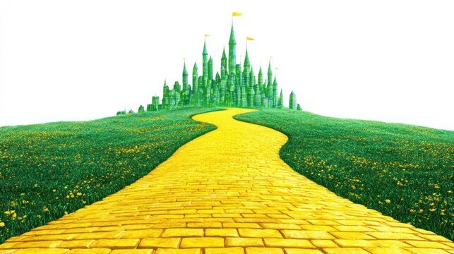 Fototapeta Yellow brick road leading to Emerald City. (1)