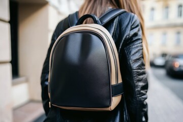 Intricate features of an elegant backpack for women.