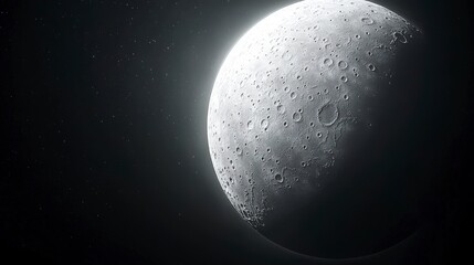 Moon Surface in Space.