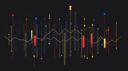 Obraz premium Abstract black background with Colorful charts and graphs with statistics to innovative analyze business potential and forecast future development of companies growth.