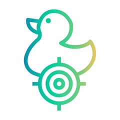 shooting duck Line Gradient Icon