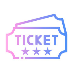 ticket Line Gradient Icon
