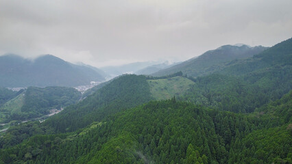 Fototapeta premium ドローン空撮 山林