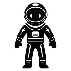 astronaut silhouette black vector illustration