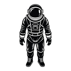 astronaut silhouette black vector illustration