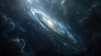 Fototapeta premium A stunning view of a spiral galaxy amidst a star-filled universe.