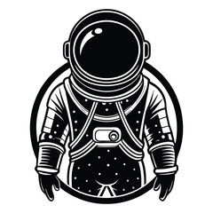 astronaut silhouette black vector illustration