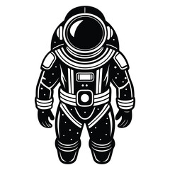 astronaut silhouette black vector illustration