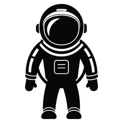 astronaut silhouette black vector illustration
