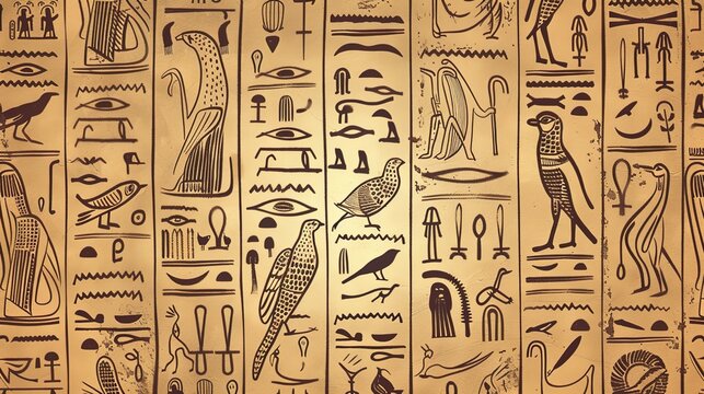 ancient egypt hieroglyphs seamless pattern wallpaper