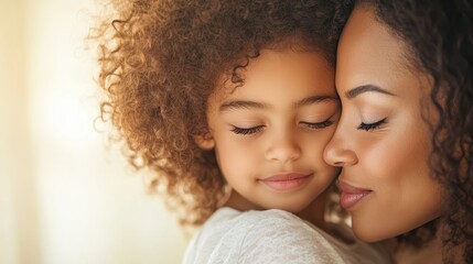 Obraz premium A woman is holding a child with her arms around her