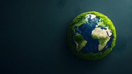 Fototapeta premium Lush green globe image representing the earth showcasing the importance of environmental conservation and sustainability efforts to protect our planet