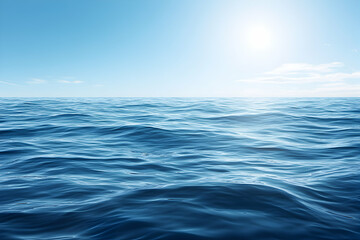 Fototapeta premium Serene ocean scene, clear blue water under bright sunlight. Perfect for travel, nature, or relaxation themed projects.