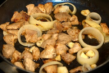 fried pork dough in cooking