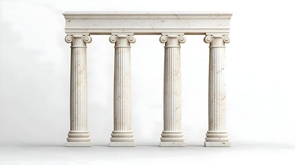 Naklejka premium A studio shot of four elegant, fluted classical columns against a plain white background.