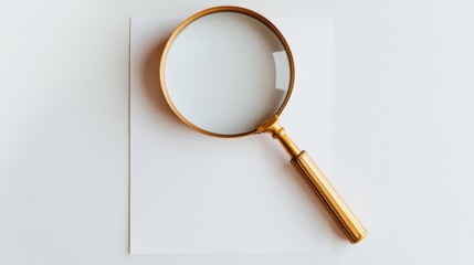 Magnifying Glass Over Blank White Paper