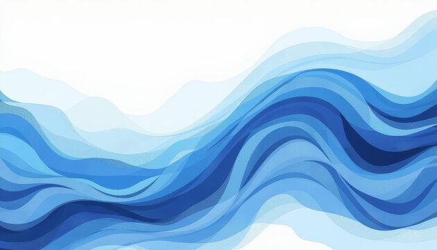 Abstract Blue Wave Nature-Inspired Wall Art